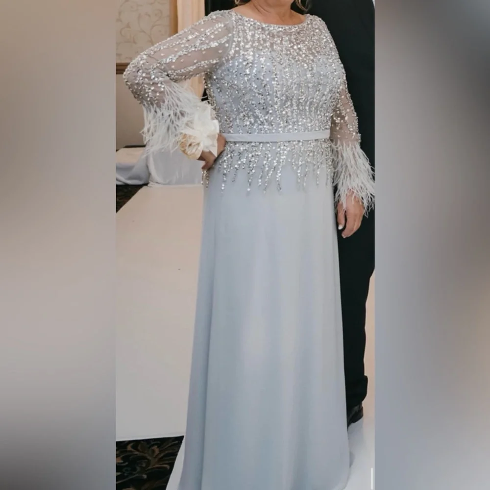 Terani Couture Dress- Size 16 Color- Silver - Picture 1 of 4